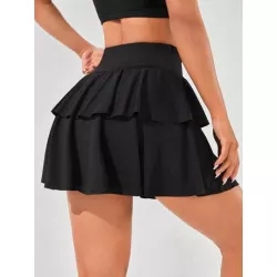 Skort de talle alto bajo con fruncido con bolsillo para teléfono