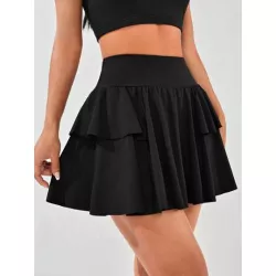 Skort de talle alto bajo con fruncido con bolsillo para teléfono