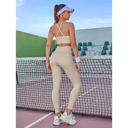 Leisure Sujetador deportivo inconsútil con estiramiento alto con leggings