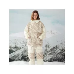 de mujeres snowboard Traje con caqui de cuadros suelto impermeable cortavientos nieve Traje