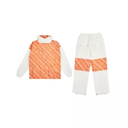 Traje de mujeres snowboard , naranja de cuadros con suelto & profesional resistente al agua & cortavientos función