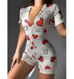 Mono con estampado de corazón con botón delantero
