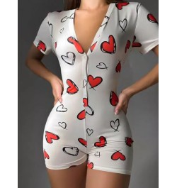 Mono con estampado de corazón con botón delantero