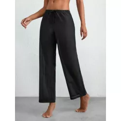 Leisure Pantalones de dormir unicolor de cintura elástica