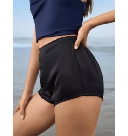 Leisure Shorts de dormir unicolor de cintura elástica