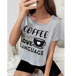 Camiseta con estampado de café & slogan