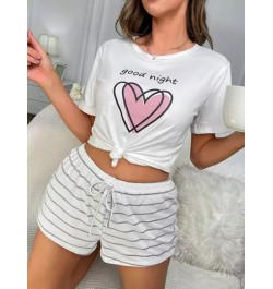 Top para dormir con estampado de corazón y letra