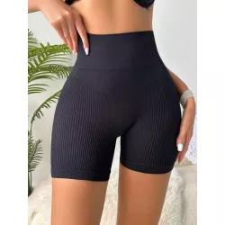 Shorts de cintura ancha tejido de canalé