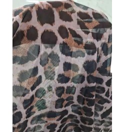 Mameluco de dormir de tirantes con estampado de leopardo con encaje en contraste de malla