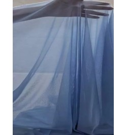 Bata con encaje en contraste con cinturón de malla sin forro