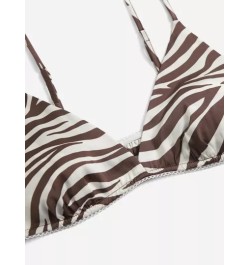 Top para dormir con estampado de rayas de cebra corto