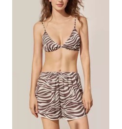 Top para dormir con estampado de rayas de cebra corto
