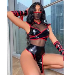 Set disfraz unido en contraste panel con malla