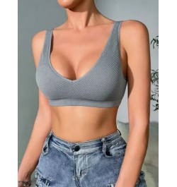 Sujetador unicolor tejido de canalé