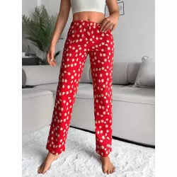 Cottnline Pantalones de dormir con estampado floral de cintura elástica