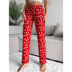 Cottnline Pantalones de dormir con estampado floral de cintura elástica