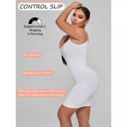 Vestido slip faja control de barriga suave y ligero correas de espagueti desmontables y ajustables