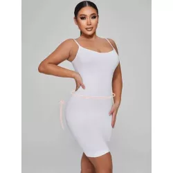 Vestido slip faja control de barriga suave y ligero correas de espagueti desmontables y ajustables