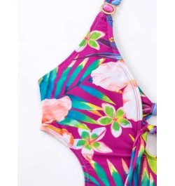 Bañador una pieza con estampado floral con abertura halter