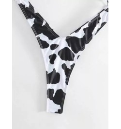 Bañador una pieza con estampado de vaca con abertura de un hombro