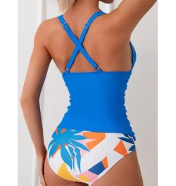 Bañador bikini con estampado geométrico fruncido