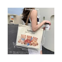 Bolsa de compras con estampado de oso de dibujos animados