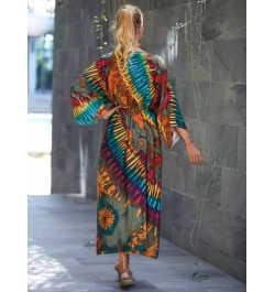 Kimono de tie dye con cinturón