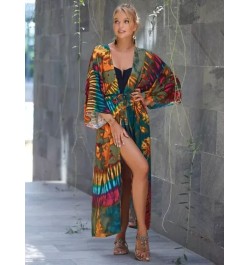 Kimono de tie dye con cinturón