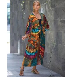 Kimono de tie dye con cinturón