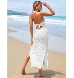 Vestido cover up con abertura de muslo con abertura de cuello halter