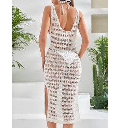 Vestido cover up de punto de malla sin bikini