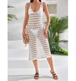 Vestido cover up de punto de malla sin bikini