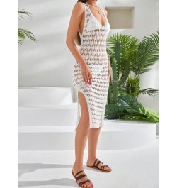 Vestido cover up de punto de malla sin bikini