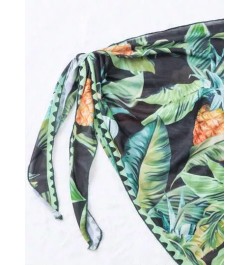 Falda de pareos con estampado tropical con nudo lateral