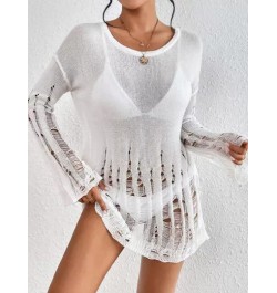 Vestido cover up con abertura de hombros caídos sin set bikini