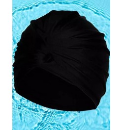 Gorro de natación liso de doble capa poliéster múltiple fruncido