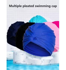 Gorro de natación liso de doble capa poliéster múltiple fruncido