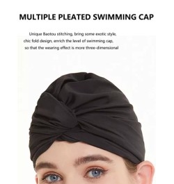 Gorro de natación liso de doble capa poliéster múltiple fruncido