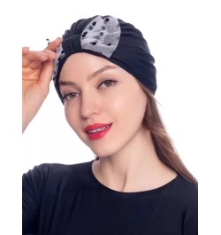 1 pieza Gorro de natación con patrón de lunares con diseño de lazo