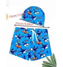 2 piezas/set verano de niños con dibujos animados Gorro de natación con shorts de natación , Trajes de baño Set