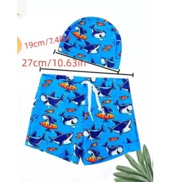 2 piezas/set verano de niños con dibujos animados Gorro de natación con shorts de natación , Trajes de baño Set