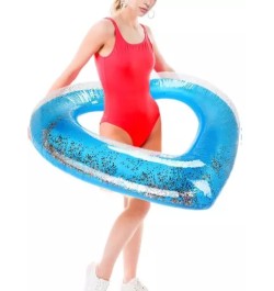 Anillo de natación 120Cm inflable en forma de corazón para agua entretenimiento , piscina & fiesta playa , material de PVC