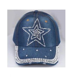 1 pieza mezclilla & con diamante de imitación & con diseño de estrella Gorra de béisbol de malla Sombrero de camionero