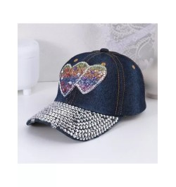 1 pieza Gorra de béisbol con diamante de imitación embellecido mezclilla con de malla