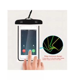 1 pieza brillante en oscuro Bolsa impermeable para teléfono transparente nadar cuello sellado Bolso Estuche protector pantalla t