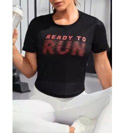 Camiseta deportiva con estampado de slogan