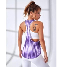 Top tank deportivo de tie dye de espalda nadadora sin top tubo