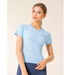 Camiseta deportiva con estampado de letra inconsútil absorción de humedad