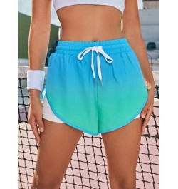 Leisure Shorts deportivos con estampado de letra de cintura con cordón 2 en 1