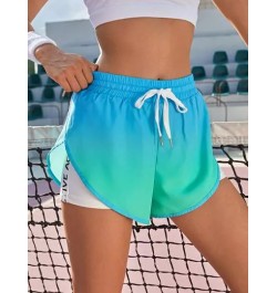 Leisure Shorts deportivos con estampado de letra de cintura con cordón 2 en 1